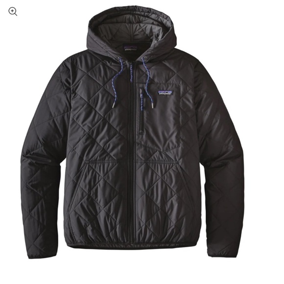 NEW Patagonia Men's Diamond Quilted Bomber Hoody in Black Size Large - Picture 1 of 15